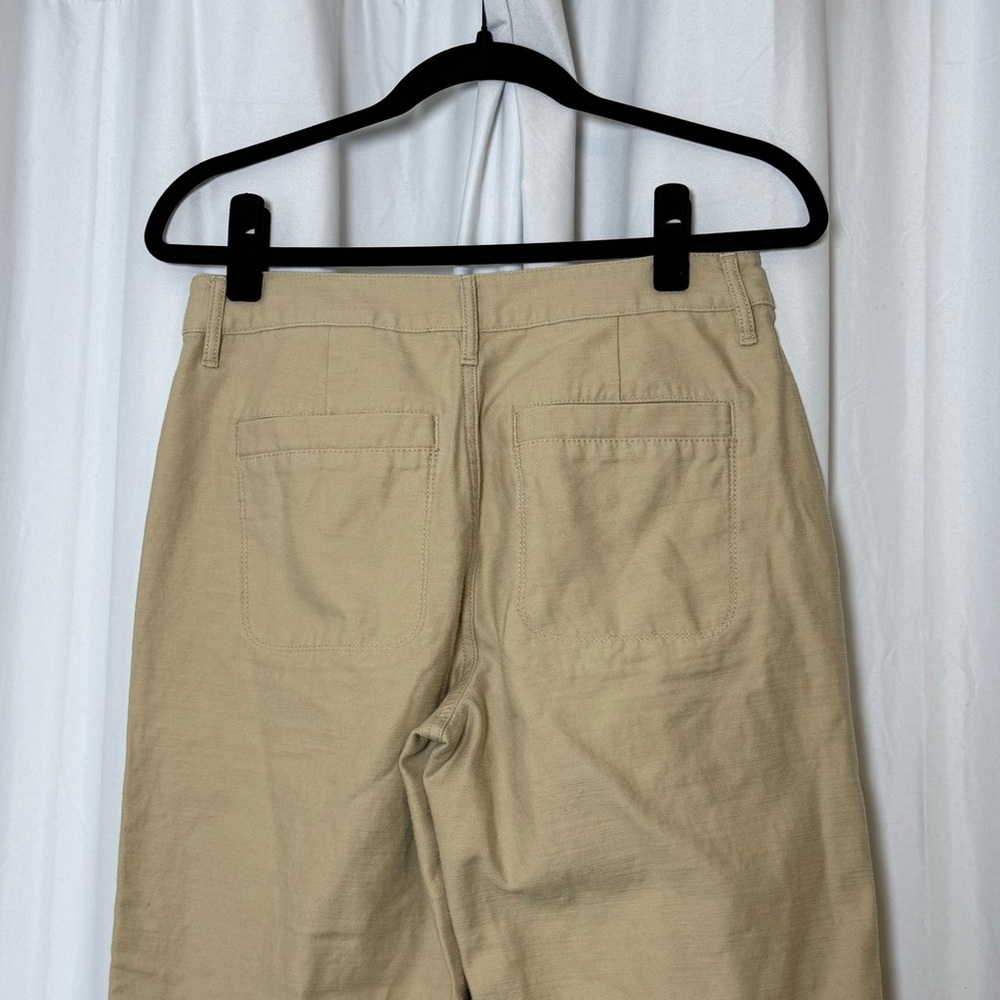 J Crew Cropped Pants Womens 6 Petite Tan Khaki Cotton Patch Pocket - Picture 6 of 9